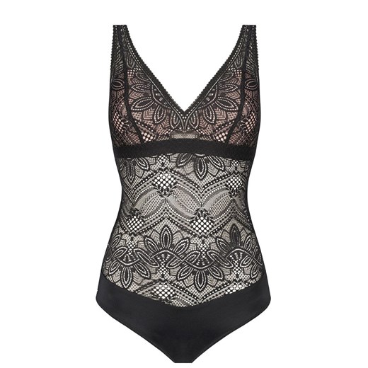 Czarne body damskie Desire, Kolor czarno-beżowy, Rozmiar S, Mefemi ze sklepu Intymna w kategorii Body damskie - zdjęcie 184139915