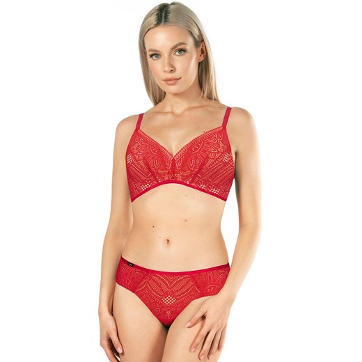Biustonosz double super push-up bez fiszbin Desire, Kolor czerwony, Rozmiar 65F, Mefemi ze sklepu Intymna w kategorii Biustonosze - zdjęcie 184139948