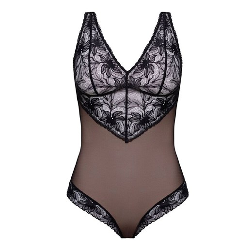 Koronkowe body damskie Sarah, Kolor czarno-beżowy, Rozmiar S, Mefemi ze sklepu Intymna w kategorii Body damskie - zdjęcie 184140288