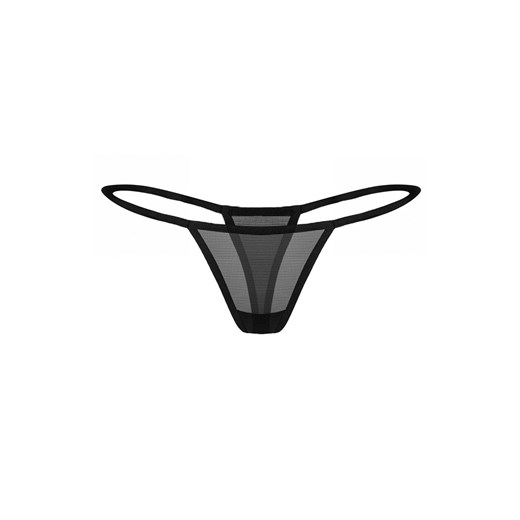Exquisite czarne stringi damskie tanga MP Black by Obsessive, Kolor czarny, Rozmiar S/M, Exquisite ze sklepu Intymna w kategorii Majtki damskie - zdjęcie 184141428
