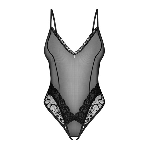 Obsessive body z otwartym krokiem Blomentis, Kolor czarny, Rozmiar XS/S, Obsessive ze sklepu Intymna w kategorii Body damskie - zdjęcie 184141447