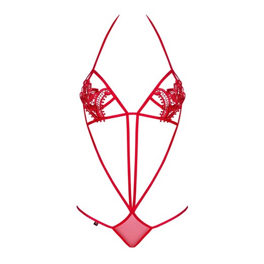 Obsessive czerwone body damskie ze sznureczków i koronki Luiza teddy red, Kolor czerwony, Rozmiar S/M, Obsessive ze sklepu Intymna w kategorii Body damskie - zdjęcie 184142107