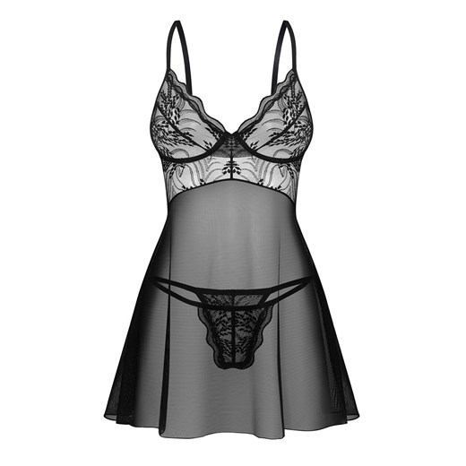 Exquisite koszulka nocna babydoll i stringi Perisia by Obsessive, Kolor czarny, Rozmiar M/L, Exquisite ze sklepu Intymna w kategorii Koszule nocne - zdjęcie 184142547