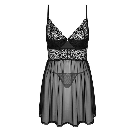 Obsessive prześwitująca babydoll i stringi Chemeris, Kolor czarny, Rozmiar XL/2XL, Obsessive ze sklepu Intymna w kategorii Koszule nocne - zdjęcie 184143069
