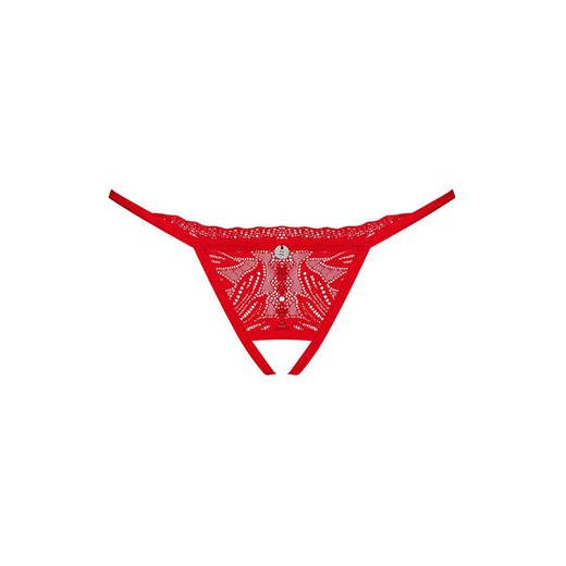 Obsessive koronkowe stringi z otwartym krokiem Chilisa, Kolor czerwony, Rozmiar XL/2XL, Obsessive ze sklepu Intymna w kategorii Majtki damskie - zdjęcie 184143096