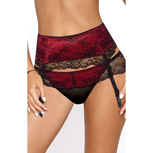 Catherine III pas do pończoch, Kolor czarno-czerwony, Rozmiar S, PariPari Lingerie ze sklepu Intymna w kategorii Akcesoria do bielizny - zdjęcie 184143319