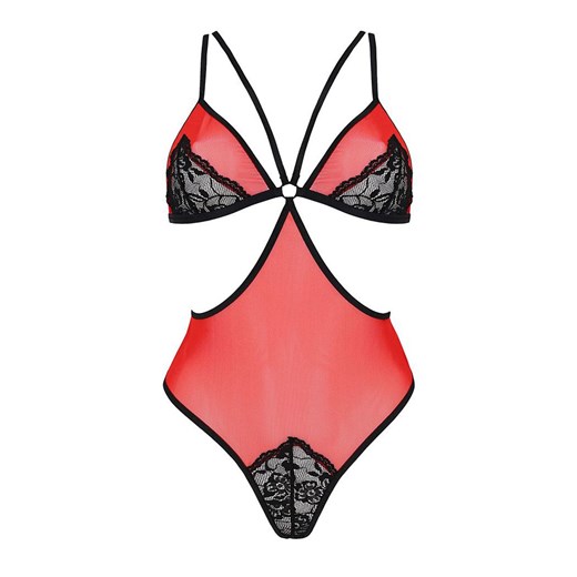 Peonia czerwone body, Kolor czerwony, Rozmiar L/XL, Passion ze sklepu Intymna w kategorii Body damskie - zdjęcie 184144099