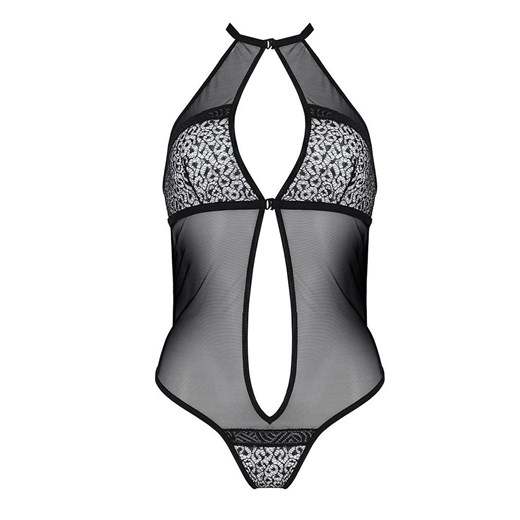 Satara czarne body tiulowe, Kolor czarny, Rozmiar L/XL, Passion ze sklepu Intymna w kategorii Body damskie - zdjęcie 184144215