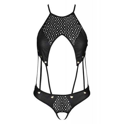 Czarne body damskie wet look Tasmina, Kolor czarny, Rozmiar S/M, Passion ze sklepu Intymna w kategorii Body damskie - zdjęcie 184144287