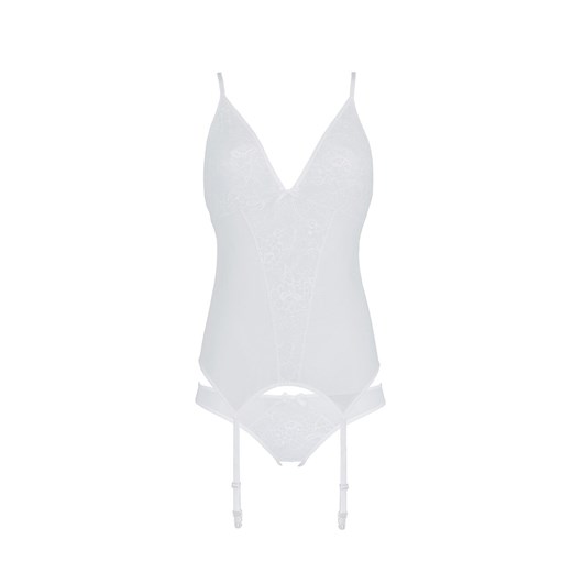 Passion białe body otwarte Ursula, Kolor biały, Rozmiar S/M, Passion ze sklepu Intymna w kategorii Body damskie - zdjęcie 184144308