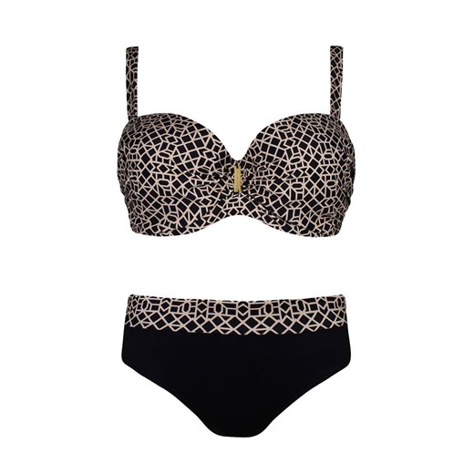 Dwuczęściowy strój kąpielowy Self S 780 LX18 Luxe 18, Kolor czarny-panterka, 46D/3XL Intymna
