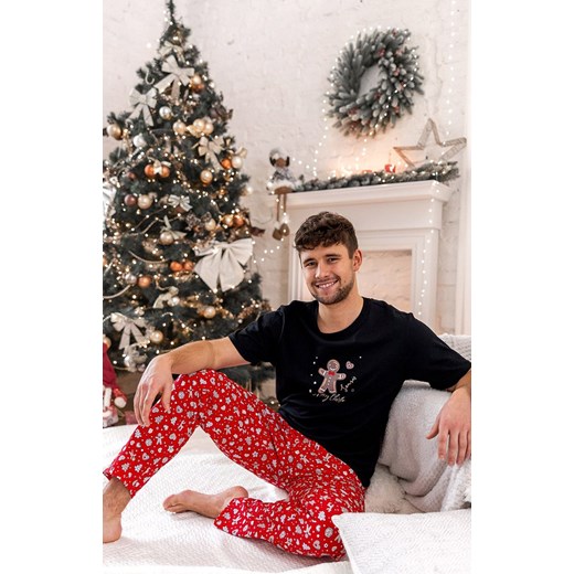 Sensis piżama męska świąteczna Mike Christmas, Kolor czarno-czerwony, Rozmiar M, SENSIS ze sklepu Intymna w kategorii Piżamy męskie - zdjęcie 184147158