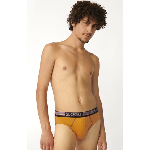 Sloggi men GO ABC Natural Midi slipy 2-pak 10211768, Kolor pomarańczowo-czarny, Rozmiar S, Sloggi ze sklepu Intymna w kategorii Majtki męskie - zdjęcie 184148619