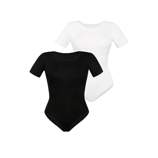 Body damskie z krótkim rękawem 2-pak Shirty 2403, Kolor czarno-biały, Rozmiar 3XL, Teyli ze sklepu Intymna w kategorii Bluzki damskie - zdjęcie 184149947
