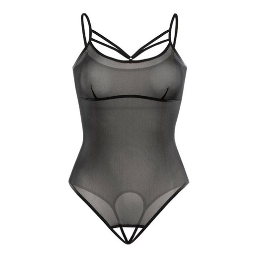 Czarne prześwitujące body z otwartym krokiem Lily 2430, Kolor czarny, Rozmiar L/XL, Teyli ze sklepu Intymna w kategorii Body damskie - zdjęcie 184150339