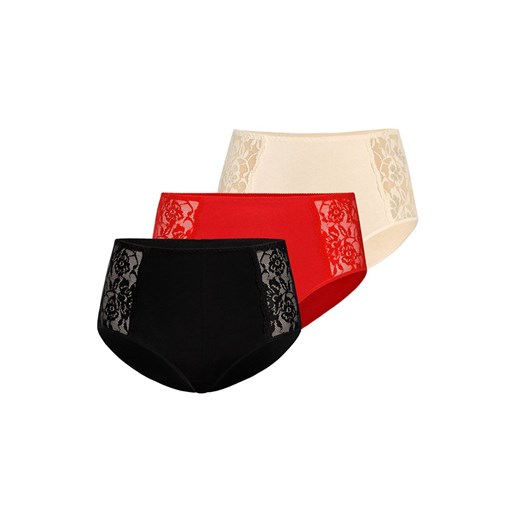 Loren figi wysokie 3-pack 140, Kolor czarny-czerwony-beż, Rozmiar 2XL, Teyli ze sklepu Intymna w kategorii Majtki damskie - zdjęcie 184150346