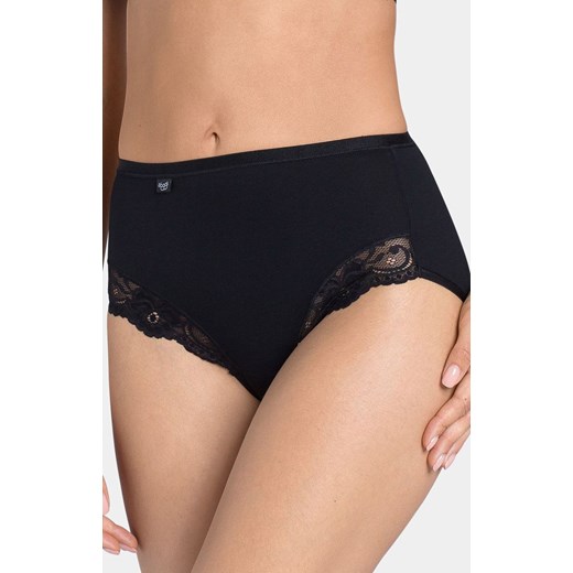 Sloggi Romance Maxi czarne figi z wyższym stanem plus size 10031897, Kolor czarny, Rozmiar 40, Sloggi ze sklepu Intymna w kategorii Majtki damskie - zdjęcie 184150586