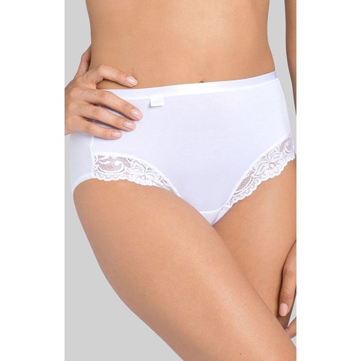 Sloggi Romance Maxi białe figi z wyższym stanem plus size 10031897, Kolor biały, Rozmiar 40, Sloggi ze sklepu Intymna w kategorii Majtki damskie - zdjęcie 184150589
