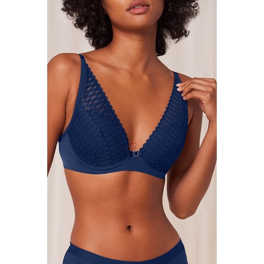 Triumph biustonosz półusztywniany semi-soft ciemnoniebieski Aura Spotlight T WP Triumph 75B okazja Intymna