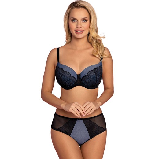 Biustonosz typu full cup VB-438, Kolor czarny-jeans, Rozmiar 70D, Vena ze sklepu Intymna w kategorii Biustonosze - zdjęcie 184153516