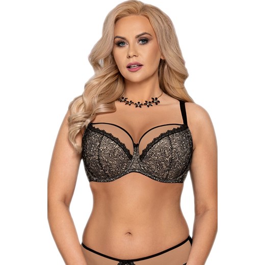 Biustonosz półusztywniany semi-soft MAXI VB-323, Kolor czarno-beżowy, Rozmiar 70J, Vena ze sklepu Intymna w kategorii Biustonosze - zdjęcie 184153595