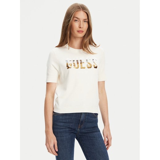 Guess Sweter W5YR25 Z2NQ2 Écru Regular Fit ze sklepu MODIVO w kategorii Swetry damskie - zdjęcie 184155386