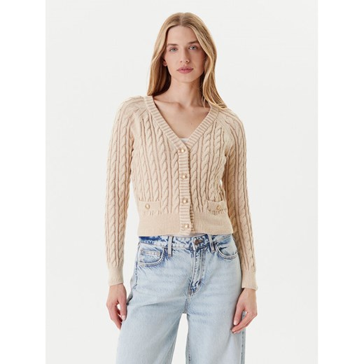 Guess Kardigan W5YR15 Z3OU0 Beżowy Regular Fit ze sklepu MODIVO w kategorii Swetry damskie - zdjęcie 184155396