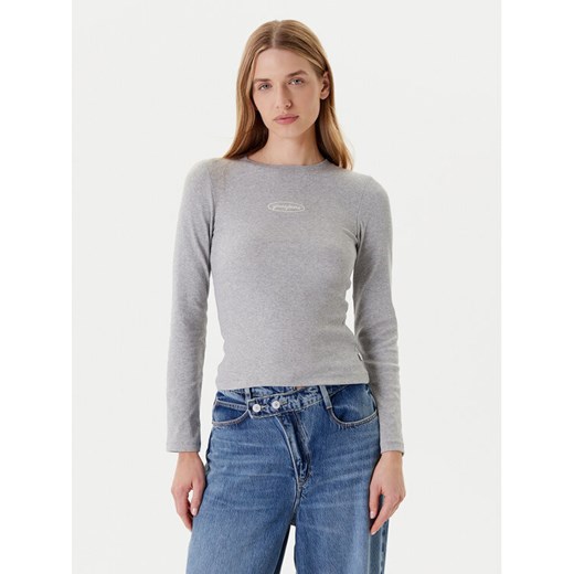 Guess Jeans Bluzka W5YP38 KA0H1 Szary Slim Fit ze sklepu MODIVO w kategorii Bluzki damskie - zdjęcie 184155398