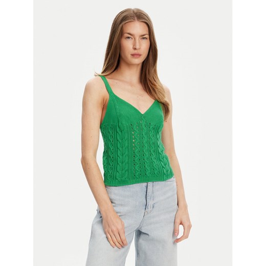 United Colors Of Benetton Top 101TDH01B Zielony Slim Fit ze sklepu MODIVO w kategorii Bluzki damskie - zdjęcie 184155405