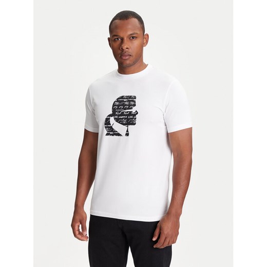 KARL LAGERFELD T-Shirt 755042 553235 Biały Regular Fit ze sklepu MODIVO w kategorii T-shirty męskie - zdjęcie 184155408