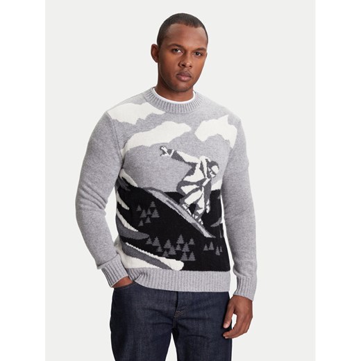 United Colors Of Benetton Sweter 1244K108R Szary Regular Fit ze sklepu MODIVO w kategorii Swetry męskie - zdjęcie 184155417