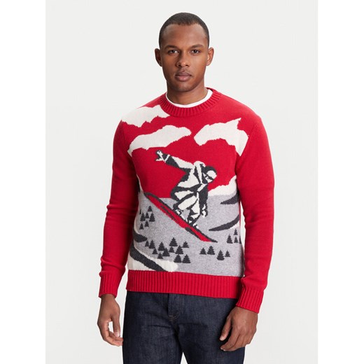 United Colors Of Benetton Sweter 1244K108R Czerwony Regular Fit ze sklepu MODIVO w kategorii Swetry męskie - zdjęcie 184155425