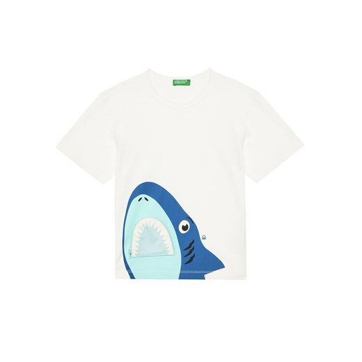 United Colors Of Benetton T-Shirt 3I1XG10JL Écru Regular Fit ze sklepu MODIVO w kategorii T-shirty chłopięce - zdjęcie 184155429