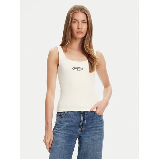 Guess Jeans Top W5YP35 KA0H1 Écru Regular Fit ze sklepu MODIVO w kategorii Bluzki damskie - zdjęcie 184155449