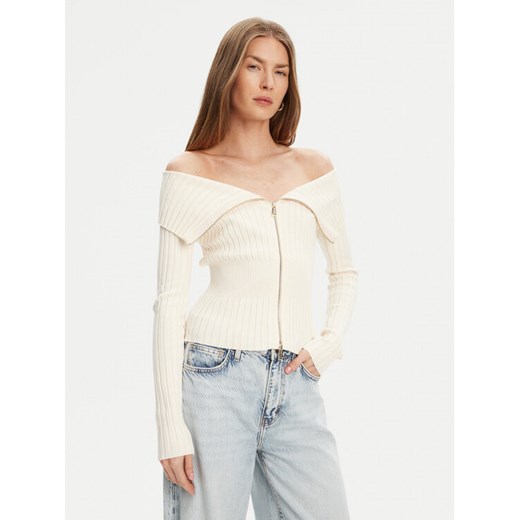 Guess Sweter W5YR03 Z30I2 Écru Slim Fit ze sklepu MODIVO w kategorii Swetry damskie - zdjęcie 184155455