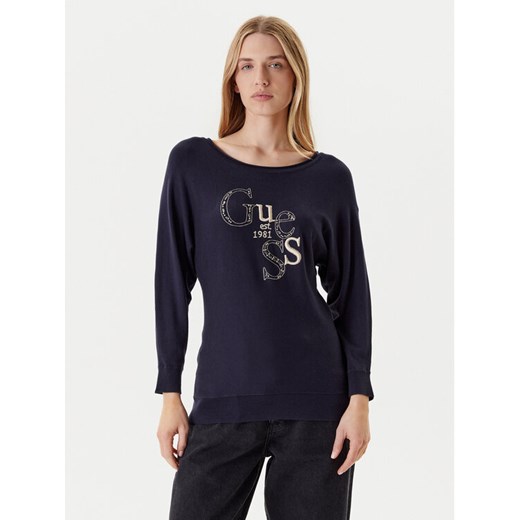 Guess Sweter W5YR22 Z2NQ2 Granatowy Regular Fit ze sklepu MODIVO w kategorii Swetry damskie - zdjęcie 184155465
