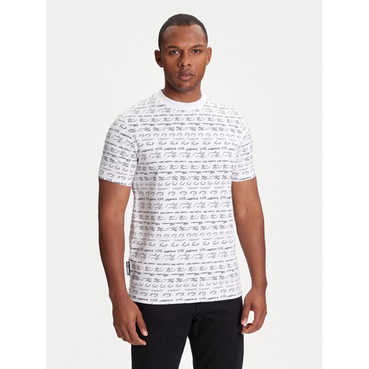 KARL LAGERFELD T-Shirt 755040 553225 Biały Regular Fit ze sklepu MODIVO w kategorii T-shirty męskie - zdjęcie 184155467