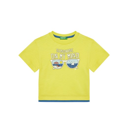 United Colors Of Benetton T-Shirt 3SLUG10JF Żółty Regular Fit ze sklepu MODIVO w kategorii T-shirty chłopięce - zdjęcie 184155477