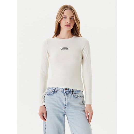 Guess Jeans Bluzka W5YP38 KA0H1 Écru Slim Fit ze sklepu MODIVO w kategorii Bluzki damskie - zdjęcie 184155479