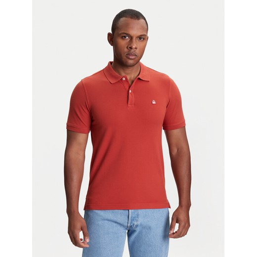United Colors Of Benetton Polo 3WG9U301Z Czerwony Slim Fit ze sklepu MODIVO w kategorii T-shirty męskie - zdjęcie 184155485