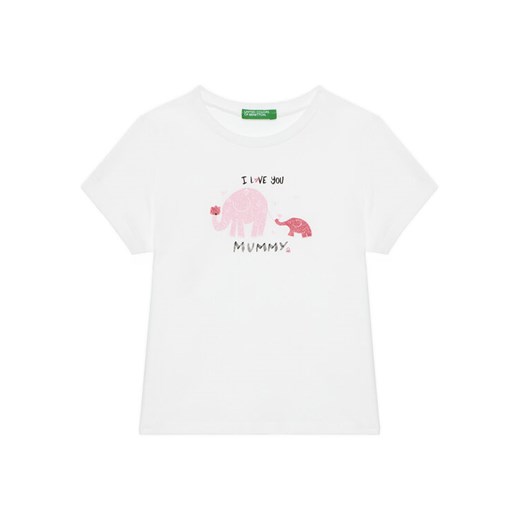 United Colors Of Benetton T-Shirt 3I1XG10JJ Biały Regular Fit ze sklepu MODIVO w kategorii Bluzki dziewczęce - zdjęcie 184155488