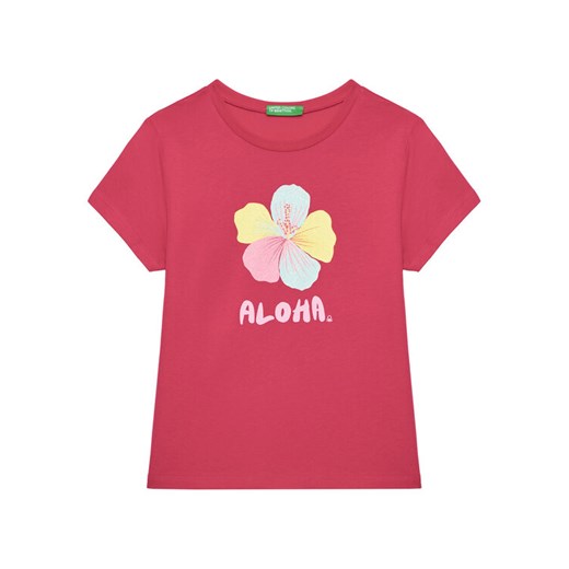 United Colors Of Benetton T-Shirt 3I1XG10JJ Różowy Regular Fit ze sklepu MODIVO w kategorii Bluzki dziewczęce - zdjęcie 184155489