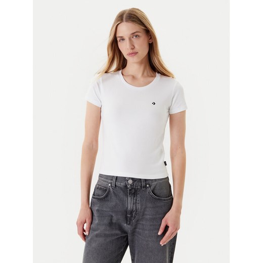 Converse T-Shirt 10027252-A01 Biały Slim Fit ze sklepu MODIVO w kategorii Bluzki damskie - zdjęcie 184155498