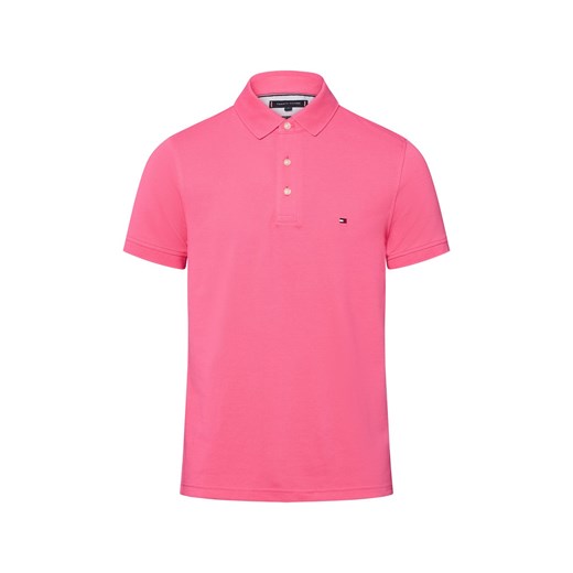Tommy Hilfiger Męska koszulka polo Mężczyźni Bawełna wyrazisty róż jednolity ze sklepu vangraaf w kategorii T-shirty męskie - zdjęcie 184156279