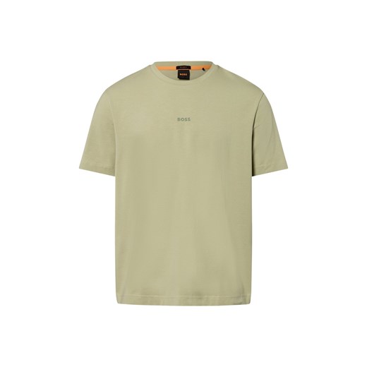 BOSS Orange T-shirt męski Mężczyźni Bawełna jodłowy jednolity ze sklepu vangraaf w kategorii T-shirty męskie - zdjęcie 184156287