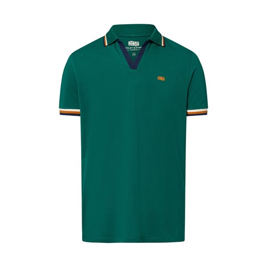 Finshley & Harding London Męska koszulka polo - Hector Mężczyźni Bawełna jodłowy jednolity ze sklepu vangraaf w kategorii T-shirty męskie - zdjęcie 184156305