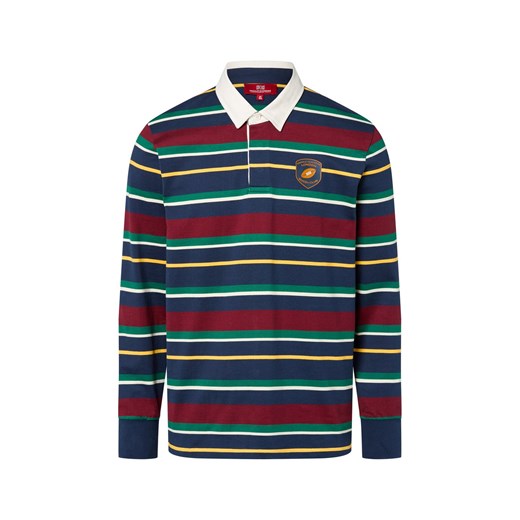 Finshley & Harding London Bluza męska - Walkfield Mężczyźni Materiał dresowy granatowy w paski ze sklepu vangraaf w kategorii Bluzy męskie - zdjęcie 184156307