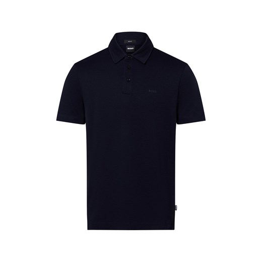 BOSS Męska koszulka polo - Palosh Mężczyźni Bawełna granatowy jednolity ze sklepu vangraaf w kategorii T-shirty męskie - zdjęcie 184156329