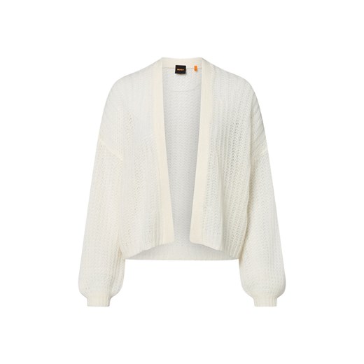 BOSS Orange Damski płaszcz z dzianiny z zawartością alpaki - C_Furgovia Kobiety écru jednolity ze sklepu vangraaf w kategorii Swetry damskie - zdjęcie 184156335