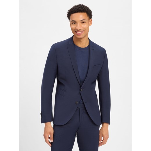 Drykorn Marynarka męska Mężczyźni Slim Fit Sztuczne włókno granatowy jednolity ze sklepu vangraaf w kategorii Marynarki męskie - zdjęcie 184156389